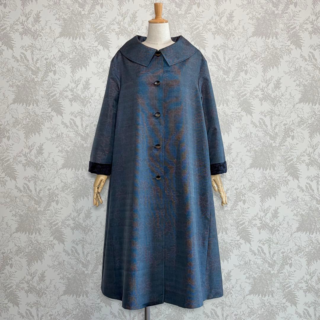 着物リメイク大島紬と上質な紬のリバーシブルコート