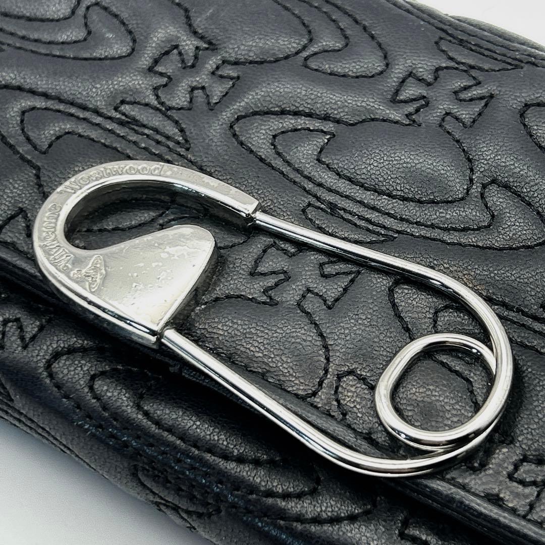 Vivienne Westwood 長財布 安全ピンク キルティング フラップ
