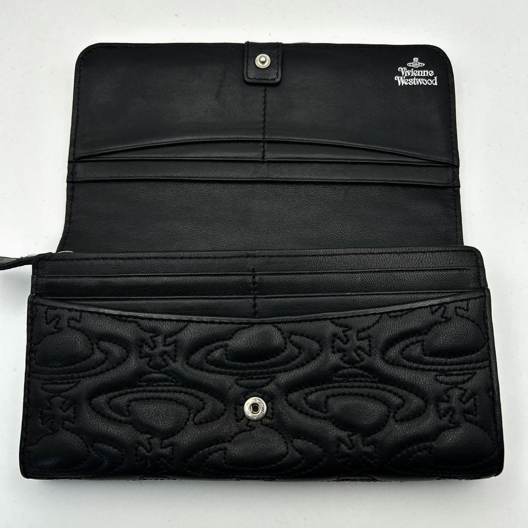 Vivienne Westwood 長財布 安全ピンク キルティング フラップ