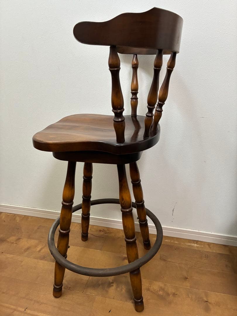 飛騨産業　キツツキマーク ハイチェア　カウンターチェア 回転椅子④