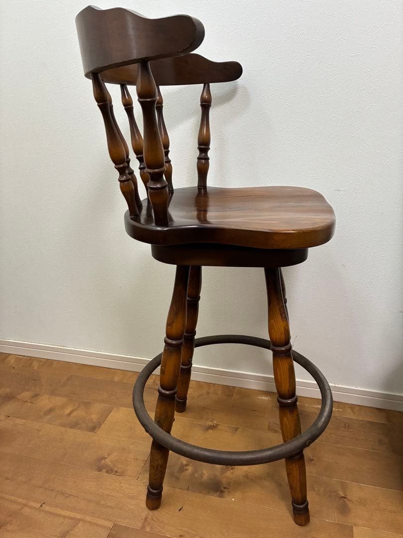 飛騨産業　キツツキマーク ハイチェア　カウンターチェア 回転椅子④