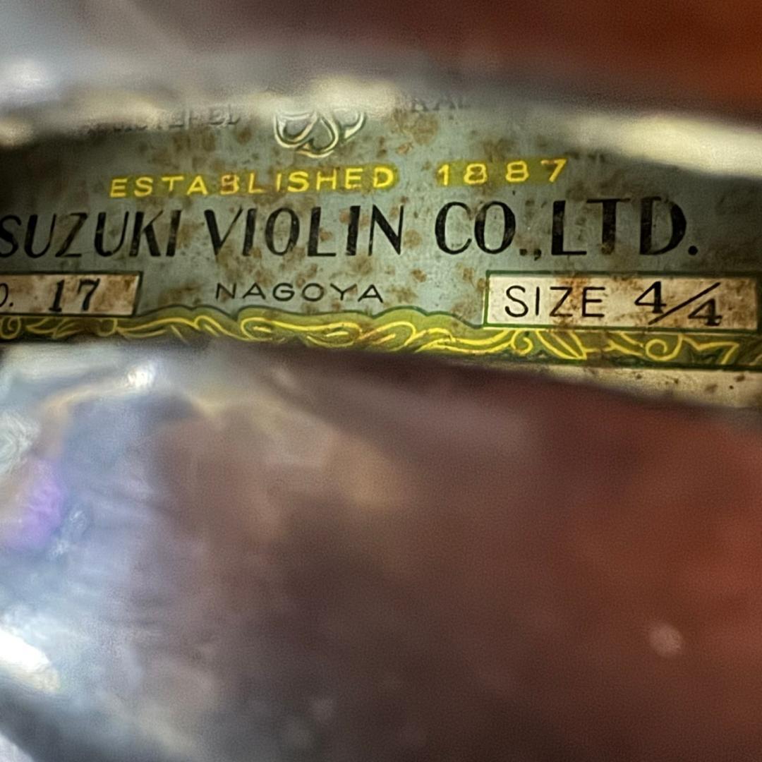 ☆SUZUKI　4/4　バイオリン　No.17　ケース付き　鈴木バイオリン
