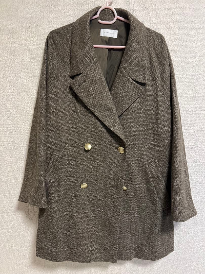 GLOBAL WORK 軽やかストレッチ襟2WAYコート