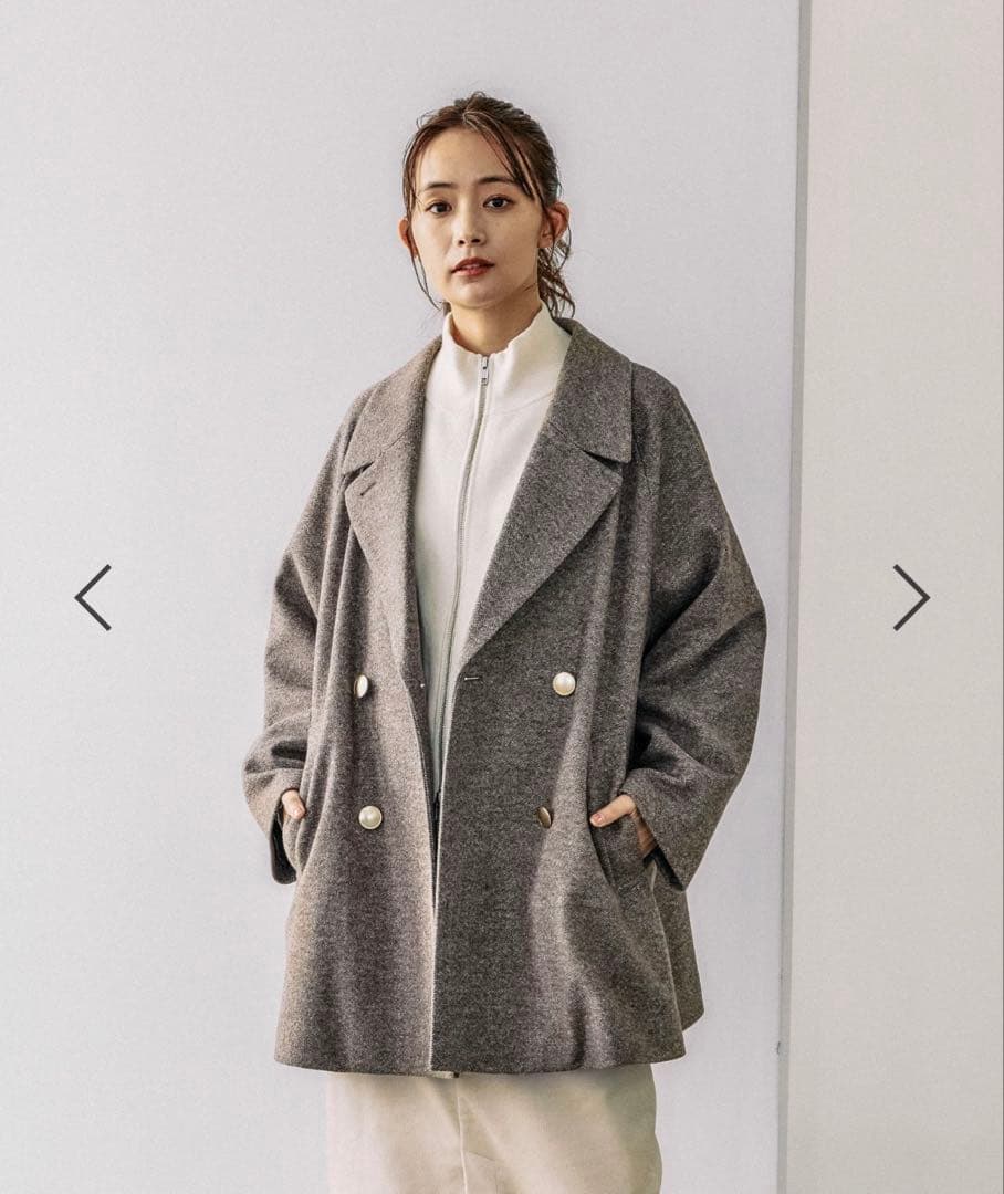 GLOBAL WORK 軽やかストレッチ襟2WAYコート