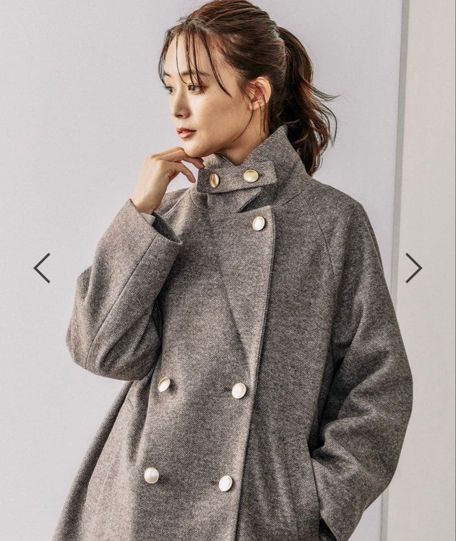 GLOBAL WORK 軽やかストレッチ襟2WAYコート