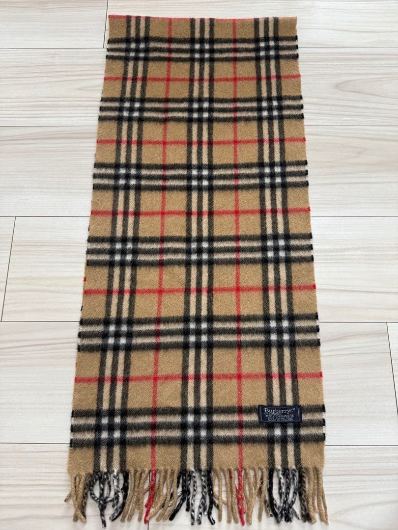 BURBERRY バーバリー　カシミヤ　マフラー　ベージュ　ノバチェック