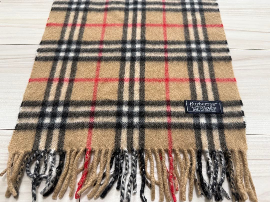 BURBERRY バーバリー　カシミヤ　マフラー　ベージュ　ノバチェック