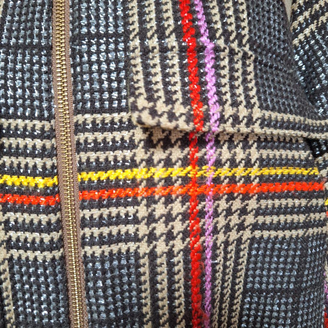 MUVEIL ミュベール ブルゾン チェック ブラウン系 36