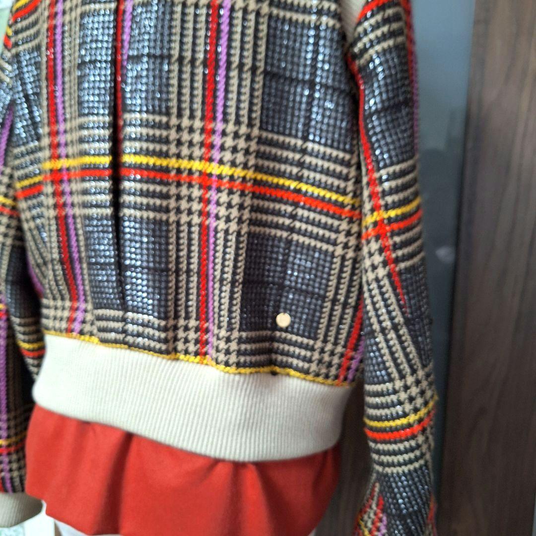 MUVEIL ミュベール ブルゾン チェック ブラウン系 36