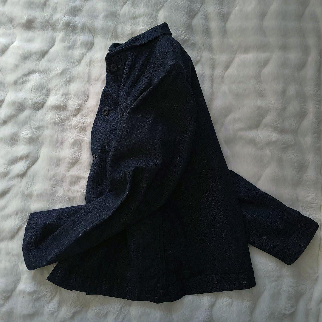 《美品》45R 変形インディゴジャケット クロスオーバー インナーキルティング