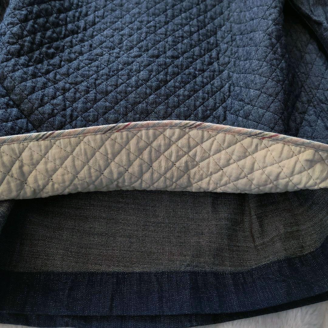 《美品》45R 変形インディゴジャケット クロスオーバー インナーキルティング