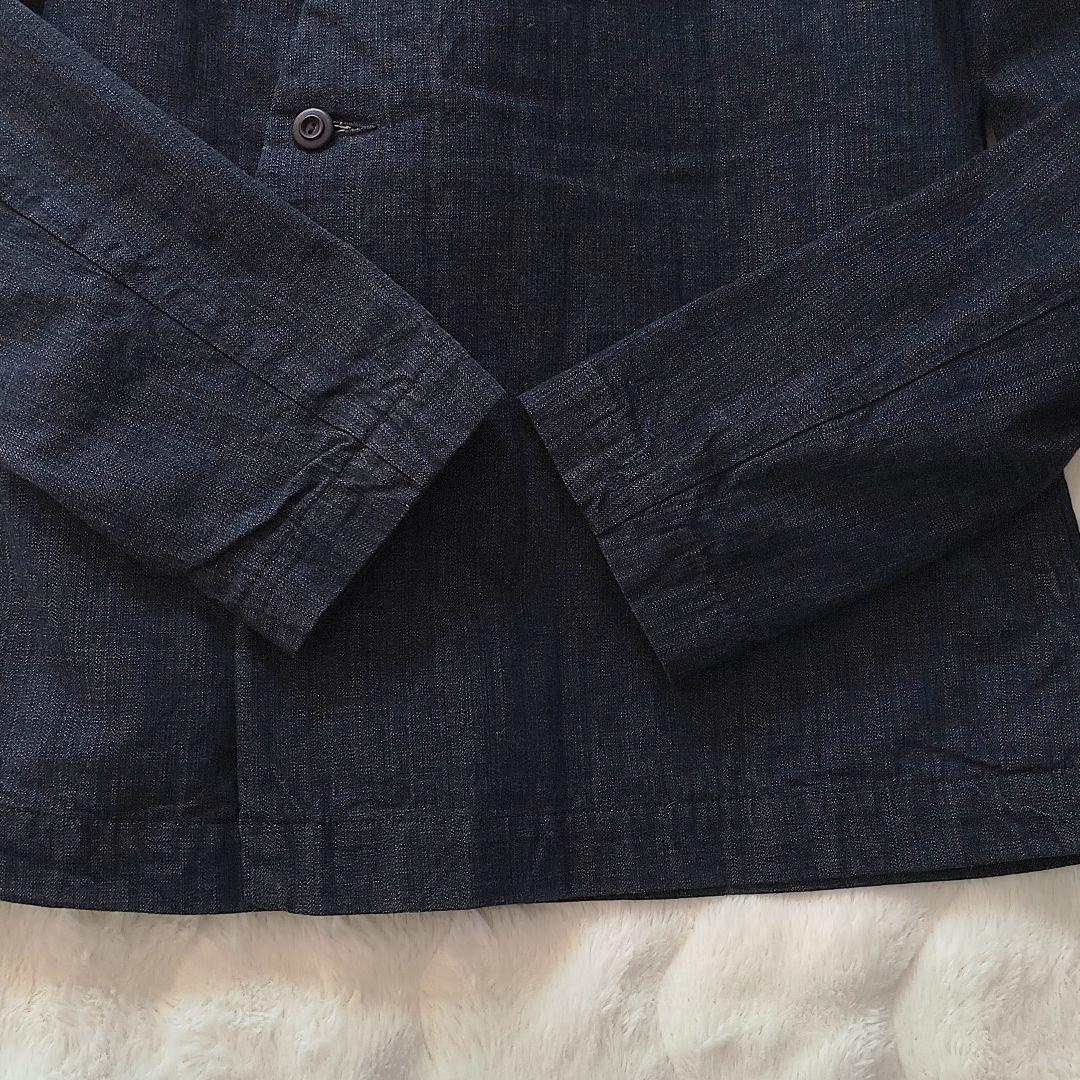 《美品》45R 変形インディゴジャケット クロスオーバー インナーキルティング
