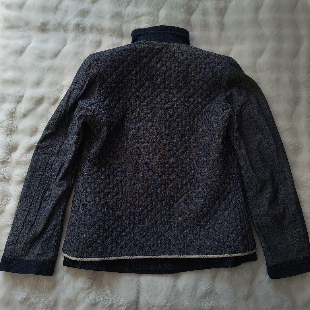 《美品》45R 変形インディゴジャケット クロスオーバー インナーキルティング