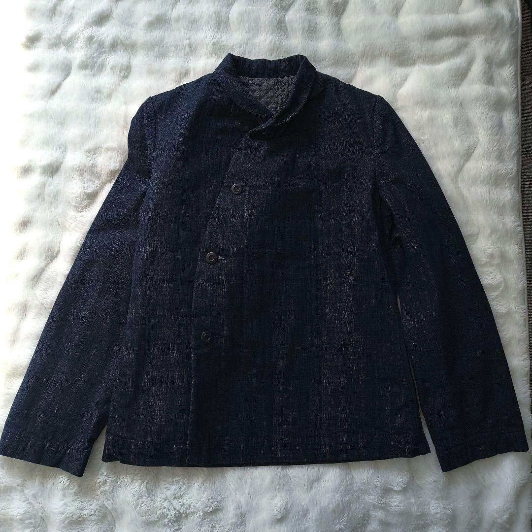 《美品》45R 変形インディゴジャケット クロスオーバー インナーキルティング