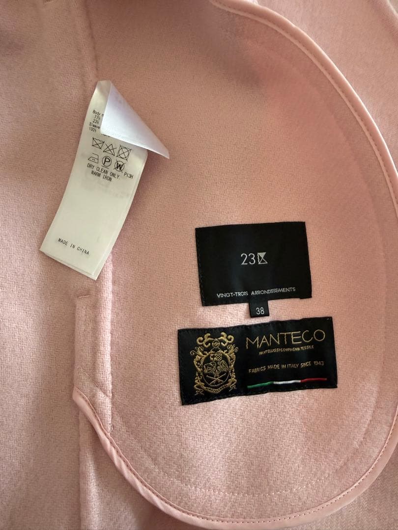 23区 MANTECO リバー ショート コート　ピンク　38