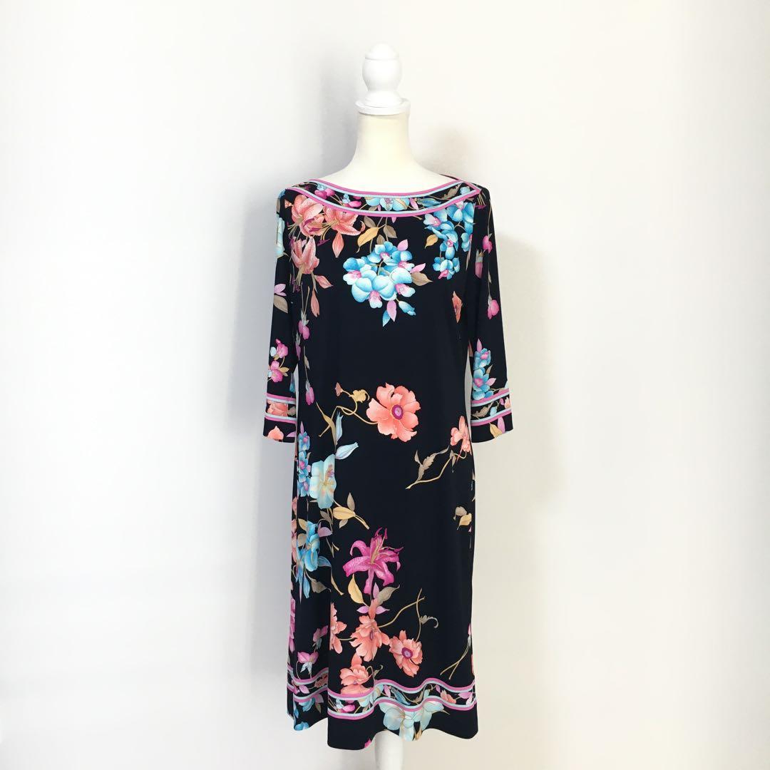 新品未使用　LEONARD レオナール　カンカン　ストレッチ　ワンピース　42