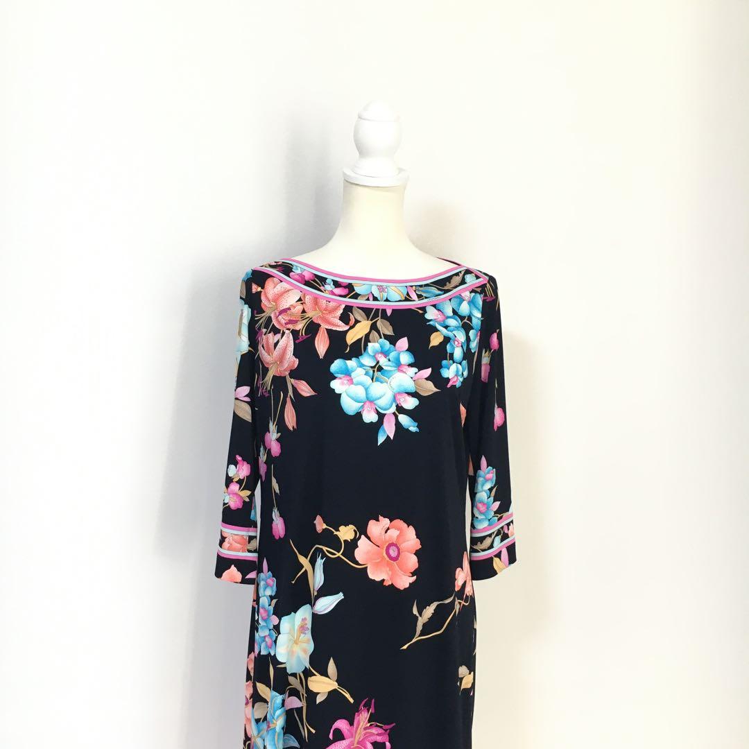 新品未使用　LEONARD レオナール　カンカン　ストレッチ　ワンピース　42