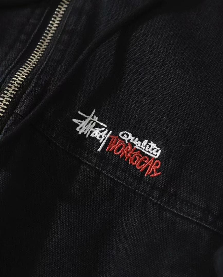 即日発送STUSSY Workgear フーディー ジャケット 黒