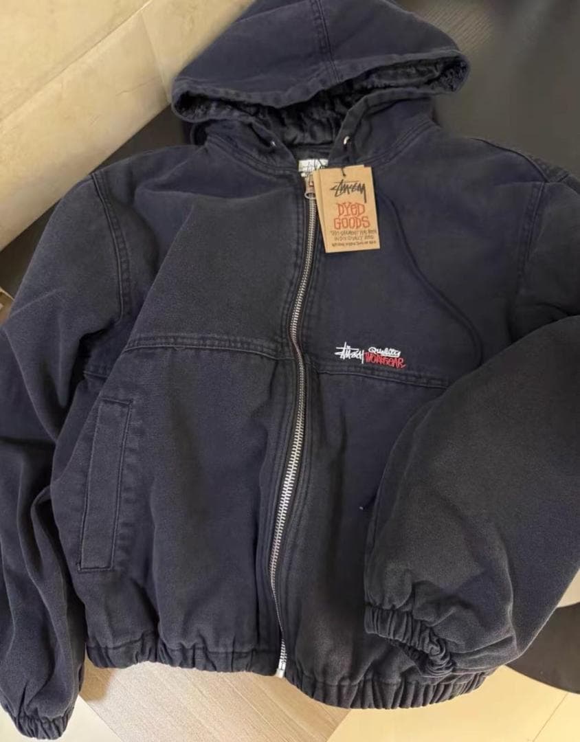 即日発送STUSSY Workgear フーディー ジャケット 黒