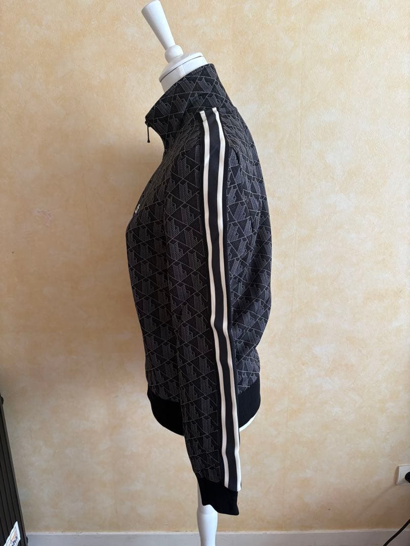 LACOSTE モノグラム ジャカード トラックジャケット XS ブラック