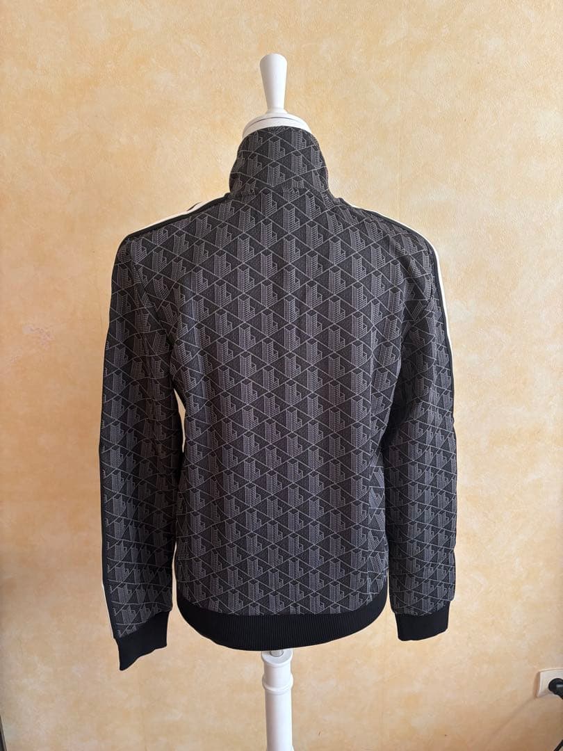 LACOSTE モノグラム ジャカード トラックジャケット XS ブラック