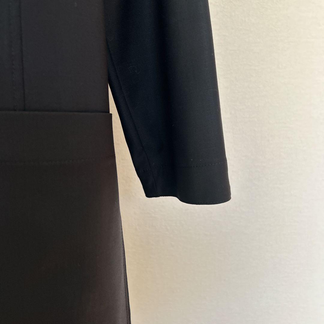 ￼ エムフィル　M・fil 比翼ノーカラー　コート 濃紺 サイズ40 春・秋