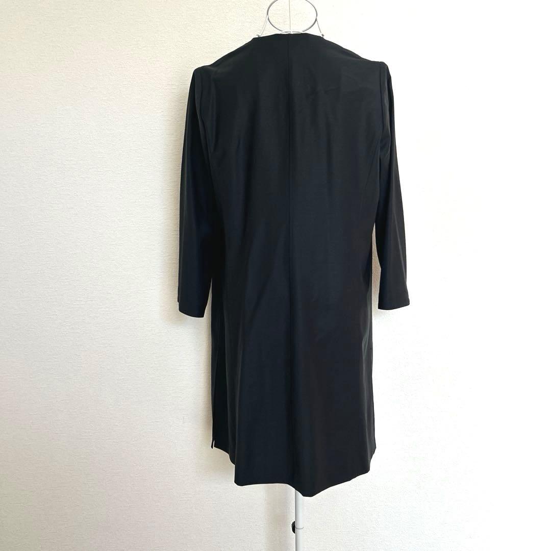 ￼ エムフィル　M・fil 比翼ノーカラー　コート 濃紺 サイズ40 春・秋