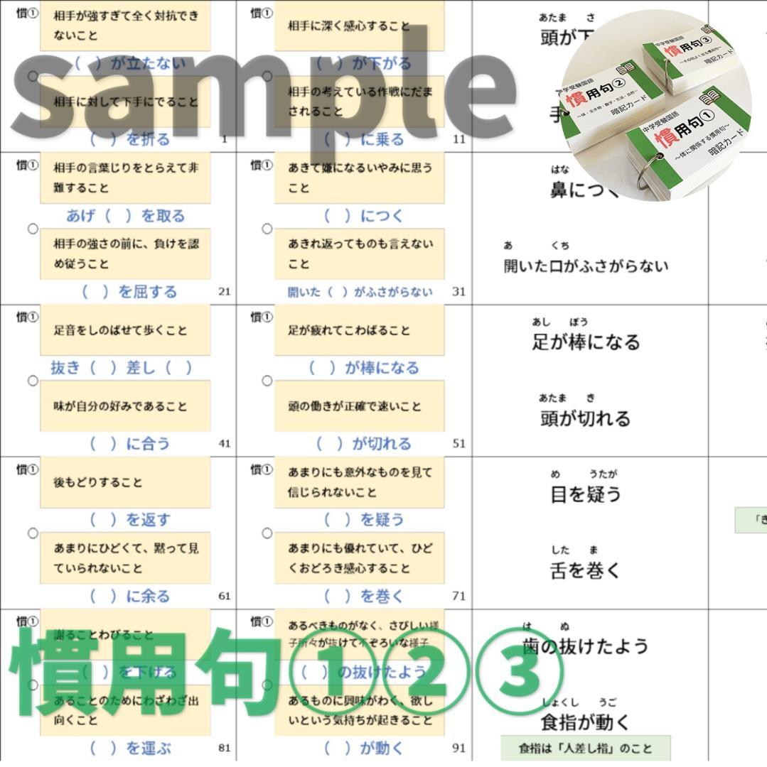 【069】中学受験国語の重要語句セット　サピックス　言葉ナビ上下対応　中学入試