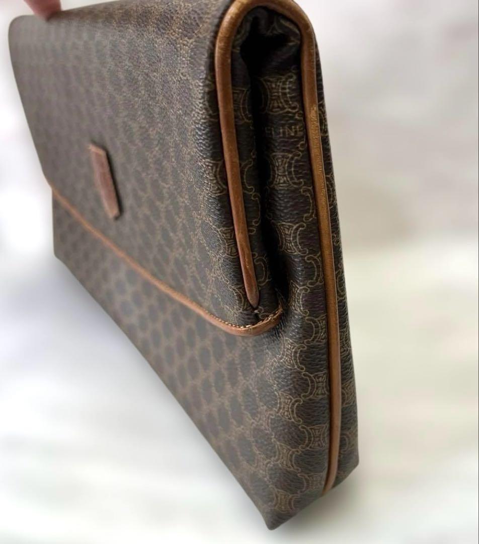 CELINE セリーヌ　マカダム柄　ポーチ　クラッチバッグ