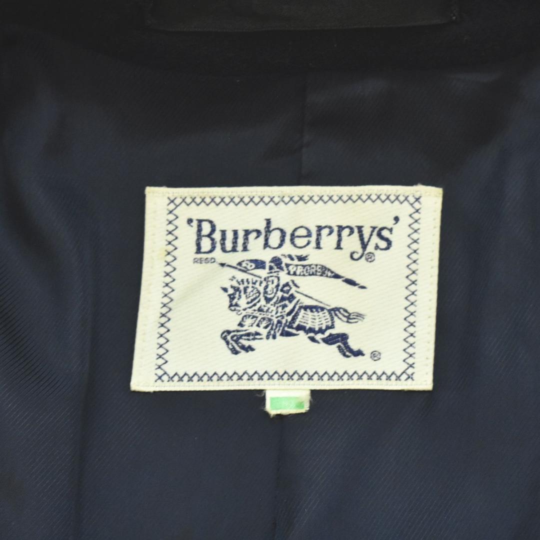 【エンブレム 金ボタン 】 90s バーバリー ウール チェスターコート 紺♪