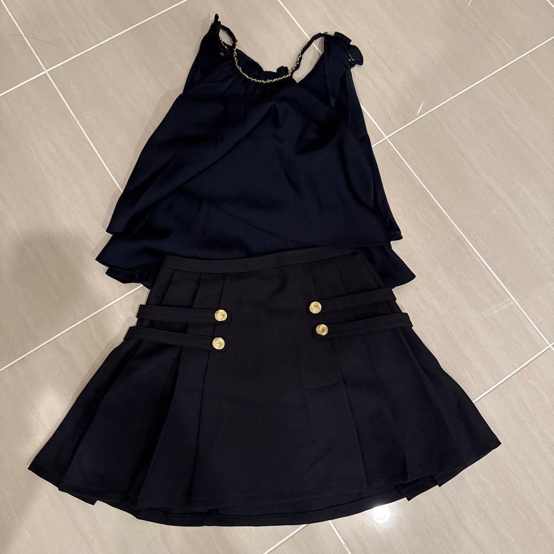 DEA. ブラックキャミソール＆スカートセット S