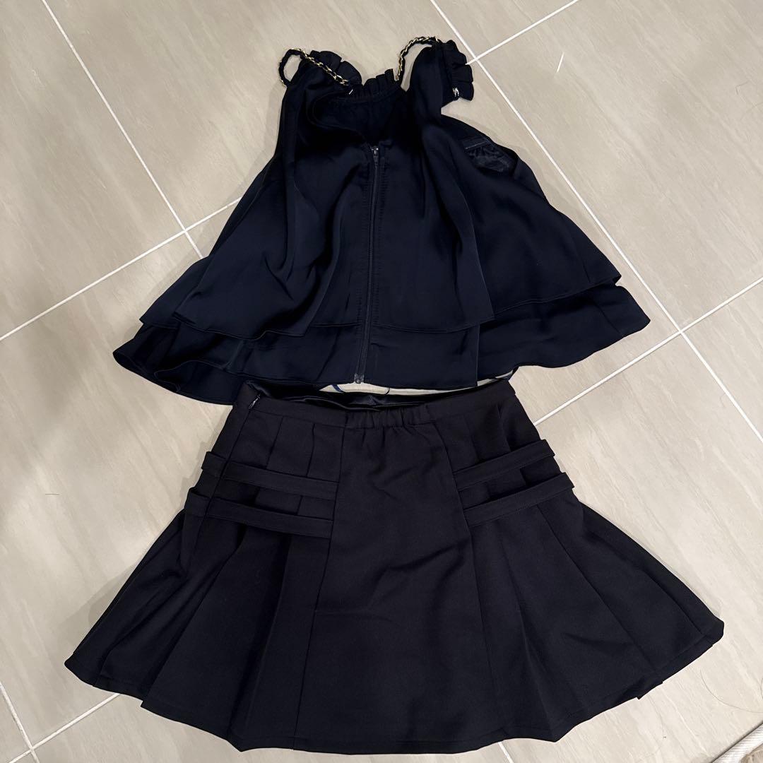 DEA. ブラックキャミソール＆スカートセット S