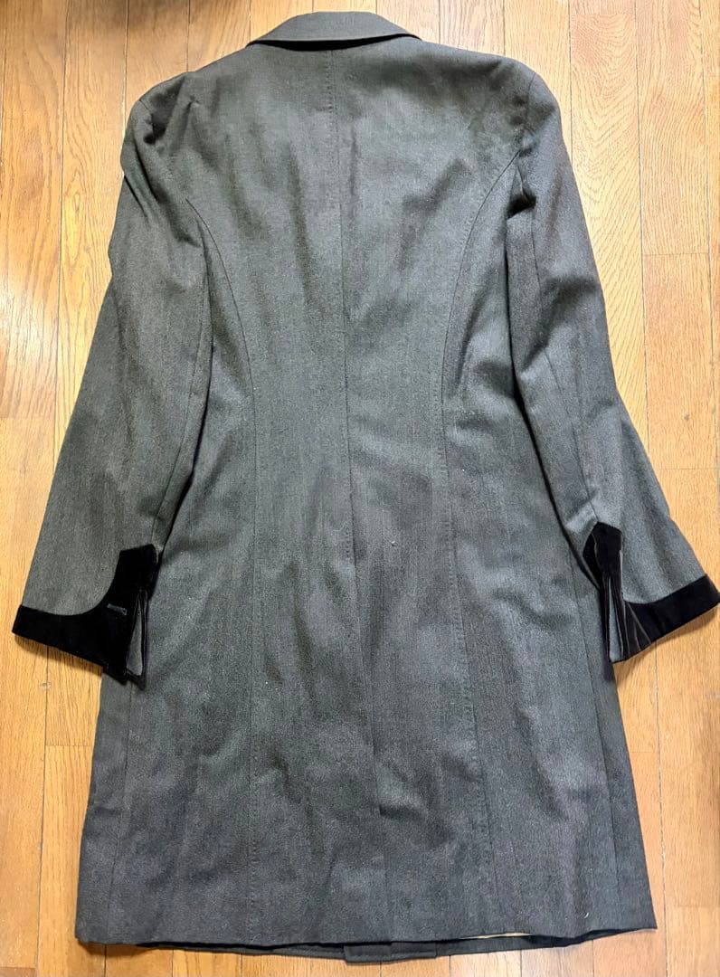 ポールスミス ロンドン ヘリンボーン×ベルベット 英国クラシック ロングコート