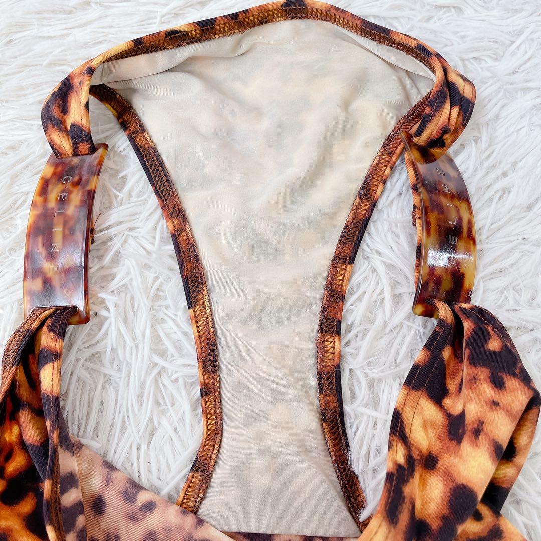 美品　セリーヌ　レオパード柄　ビキニ　水着　ハラコ