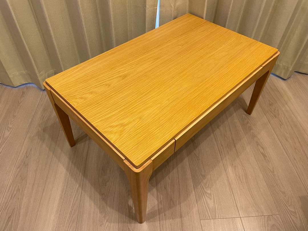 【美品】引出し付きリビングローテーブル 幅80cm奥行50ナチュラル