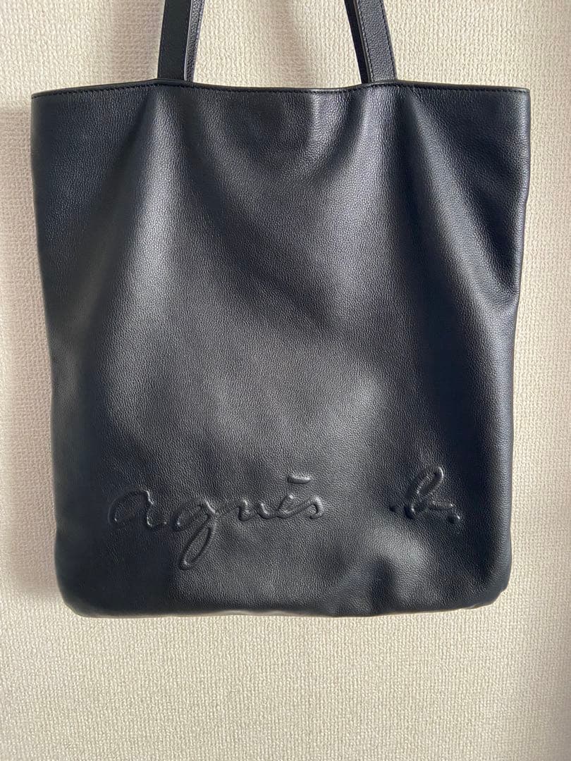 agnes b. アニエスベー レザー トートバッグ ビジネスバッグ ブラック