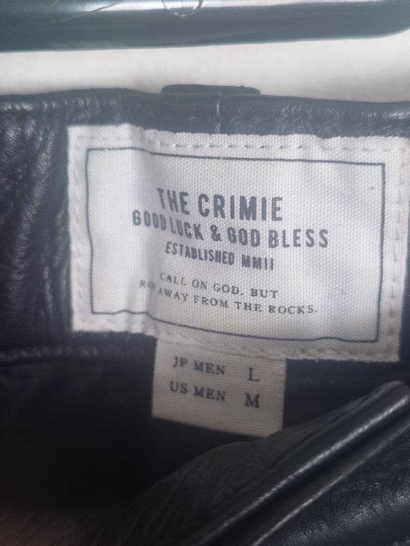 CRIMIE レザーパンツ L　牛革　スリムストレート　クライミー