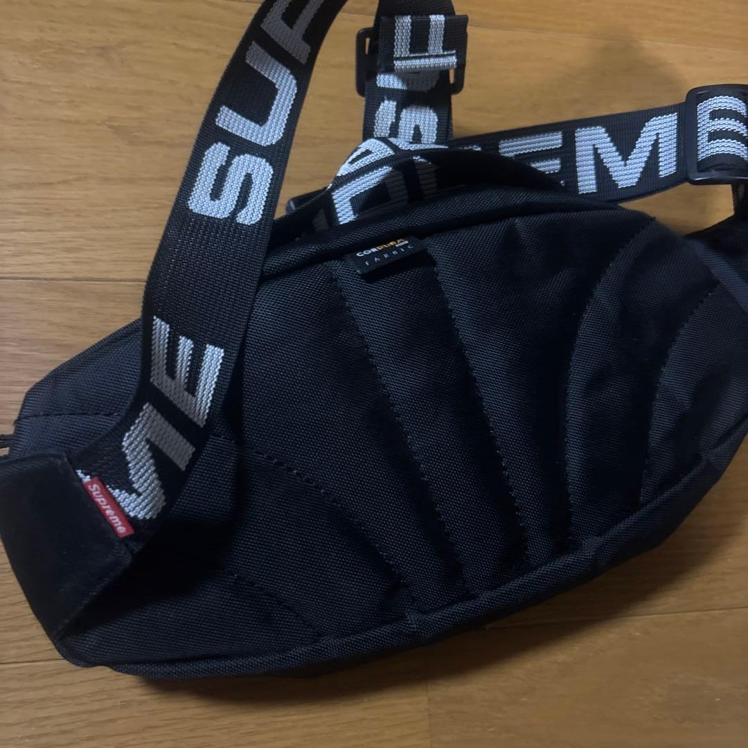 Supreme ブラック ウエストバッグ