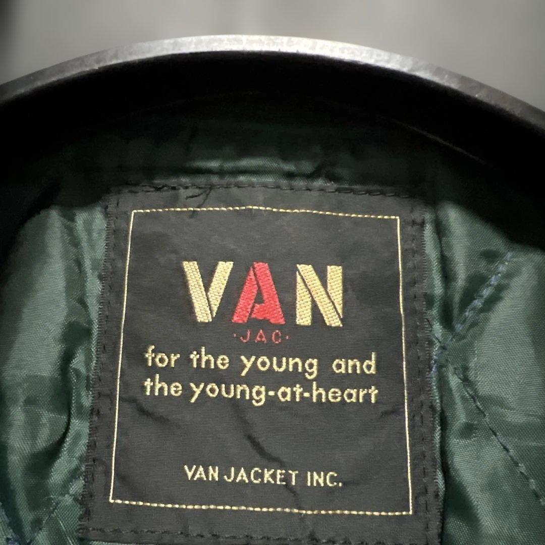 VAN JAC スタジアムジャンパー　グリーン　袖皮　 Lサイズ