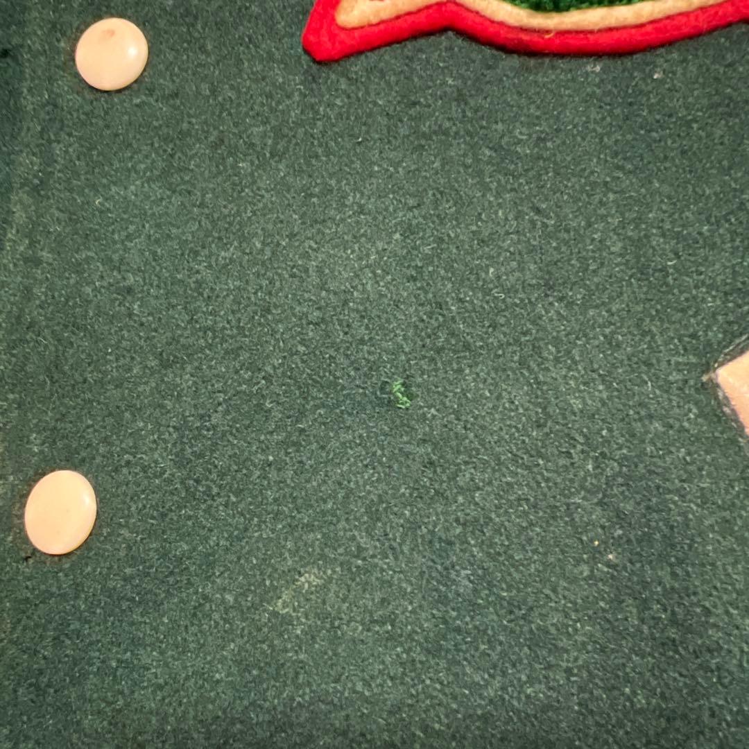 VAN JAC スタジアムジャンパー　グリーン　袖皮　 Lサイズ