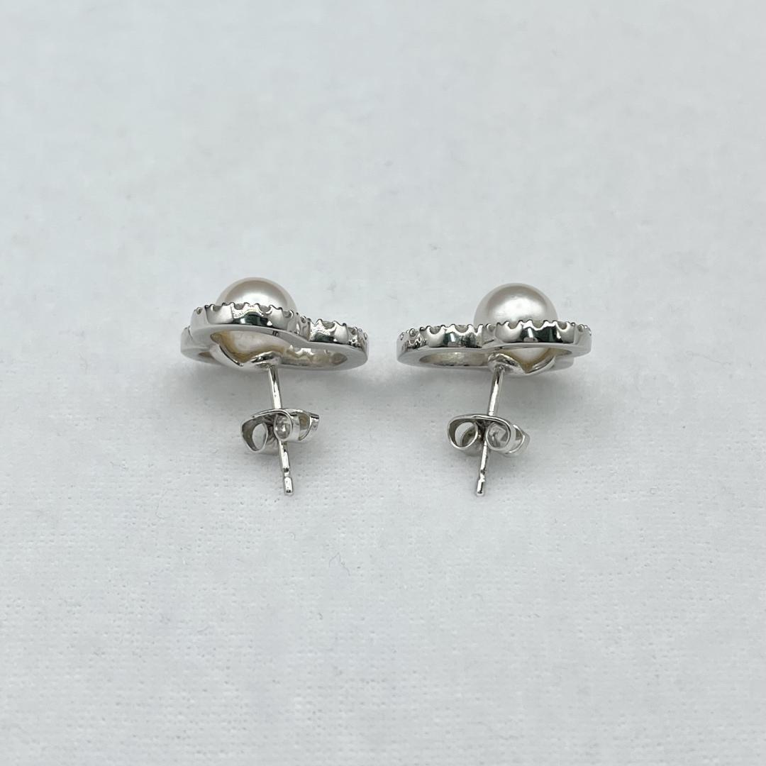 TASAKI 現行 アコヤ真珠 約7.5mm-7.5mm ピアス K18