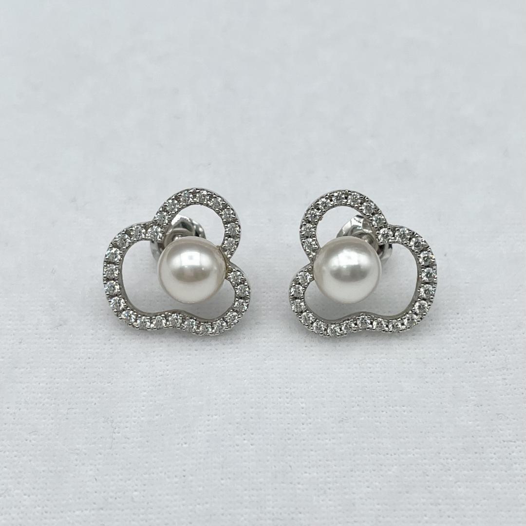 TASAKI 現行 アコヤ真珠 約7.5mm-7.5mm ピアス K18