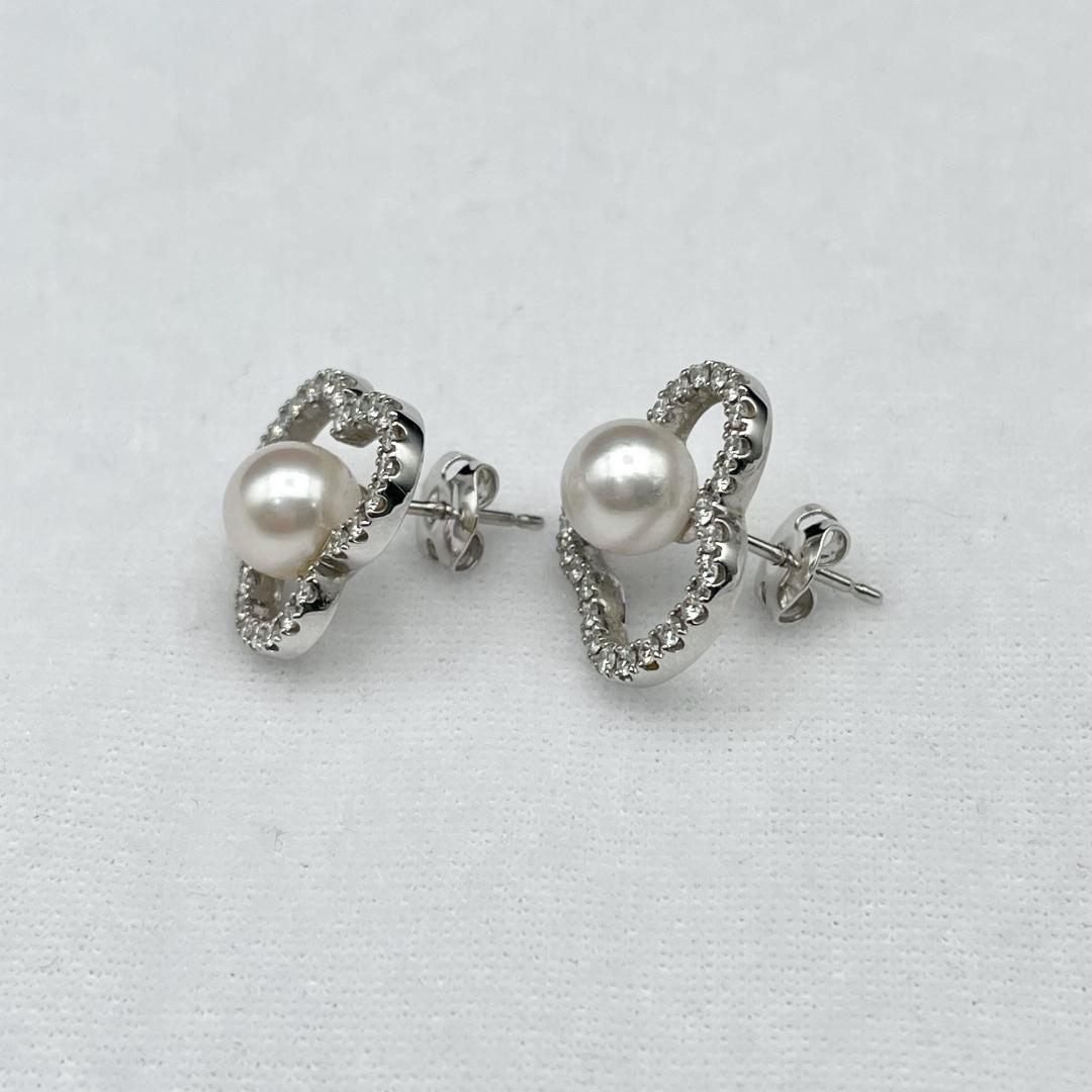 TASAKI 現行 アコヤ真珠 約7.5mm-7.5mm ピアス K18