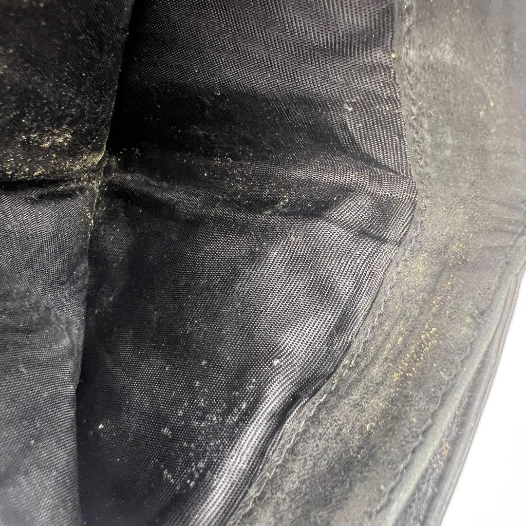 小物 PRADA Crocodile compact wallet black