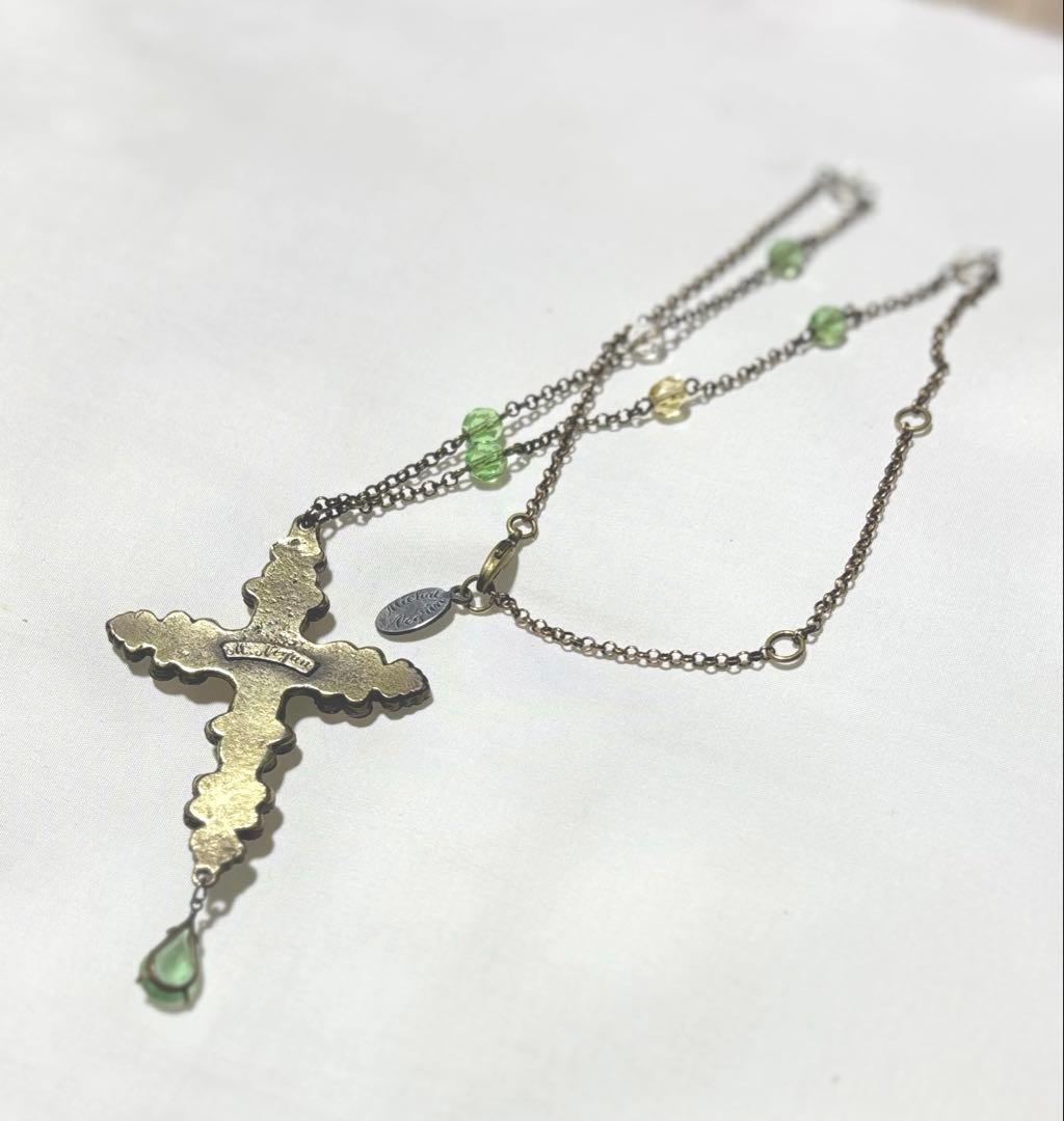 ミハエルネグリン クロスネックレス ヴィンデージ 人気モデル グリーン系