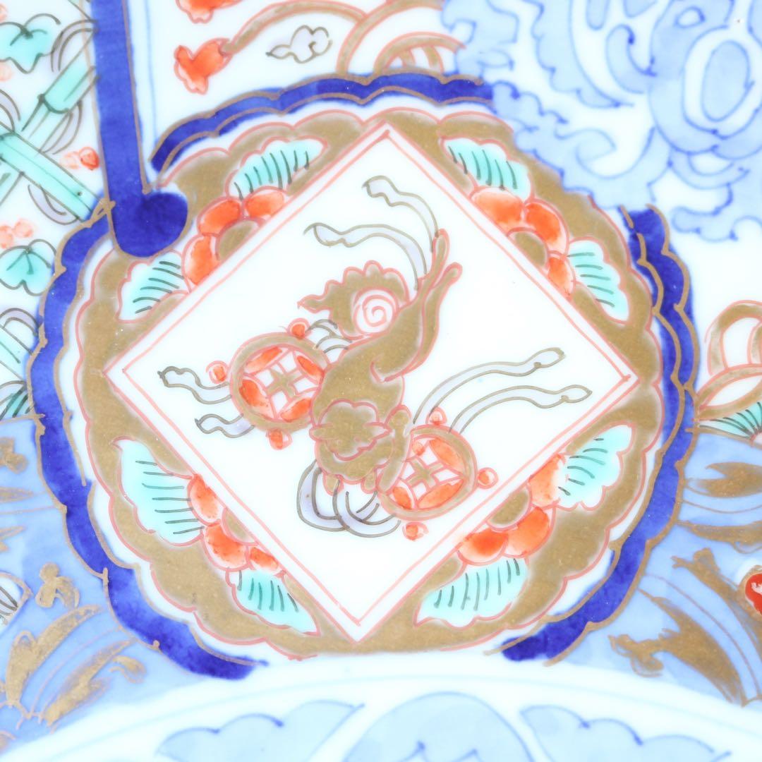 時代　色絵金彩伊万里　葡萄栗鼠図　手毬獅子 大皿 色絵 飾り皿 直径41㎝