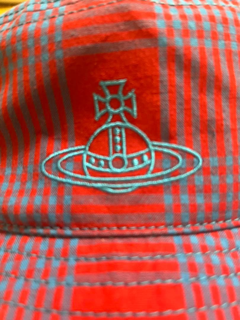【希少】ヴィヴィアンウエストウッド　バケットハット 赤青チェック ハット帽