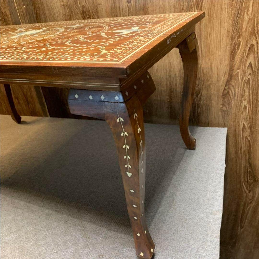 H907R\" アジアン アンティーク センターテーブル 孔雀