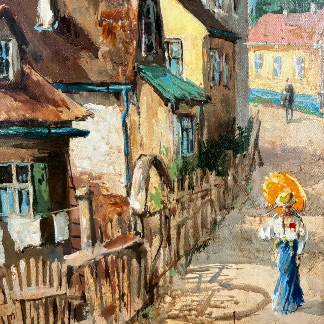 ナギー「家路」キャンバスに油彩画 月光荘取扱 ハンガリー・フランドル絵画