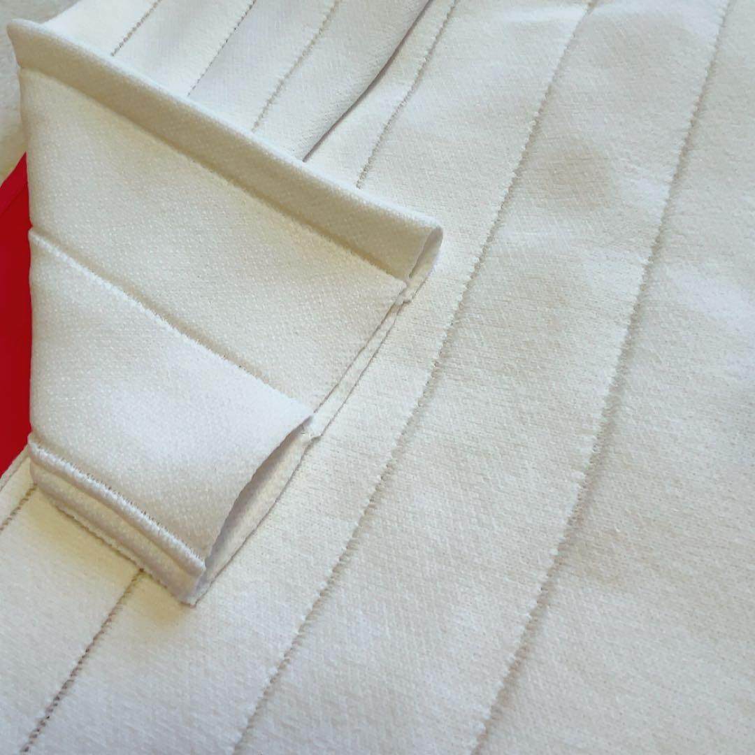 極美品　近年　パーリーゲイツ　ストライプ　ニット　セーター　白　麻